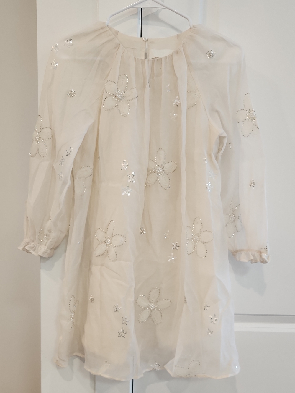 NWOT Zara Girls 11-12 Years Embellished Dress in White